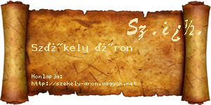 Székely Áron névjegykártya